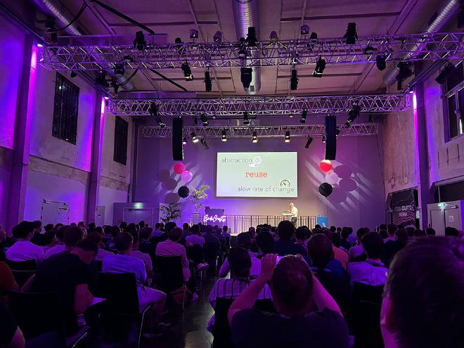 Wide shot of a talk